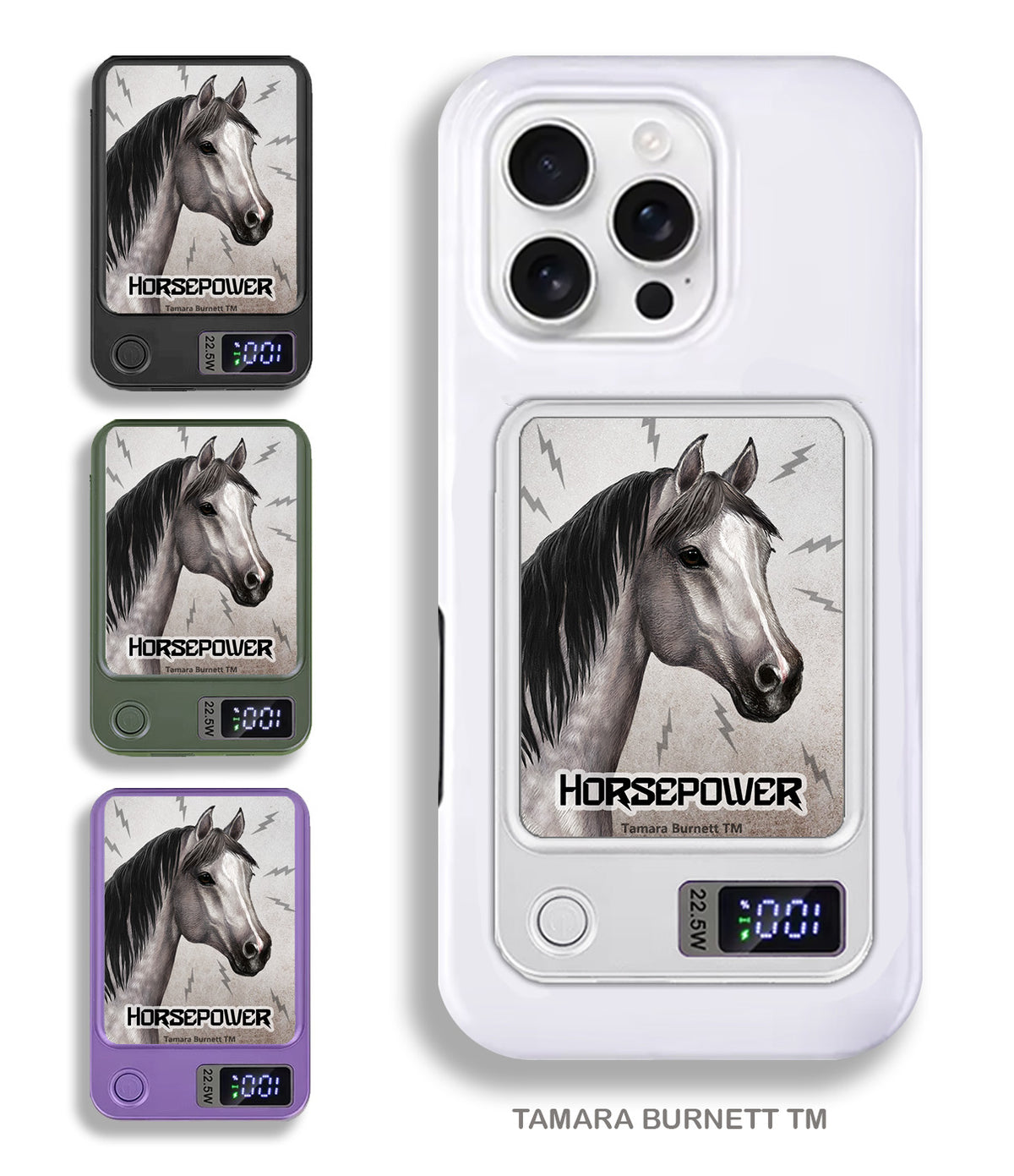 Quarter Horse Grey Phone Bank Wireless Charger