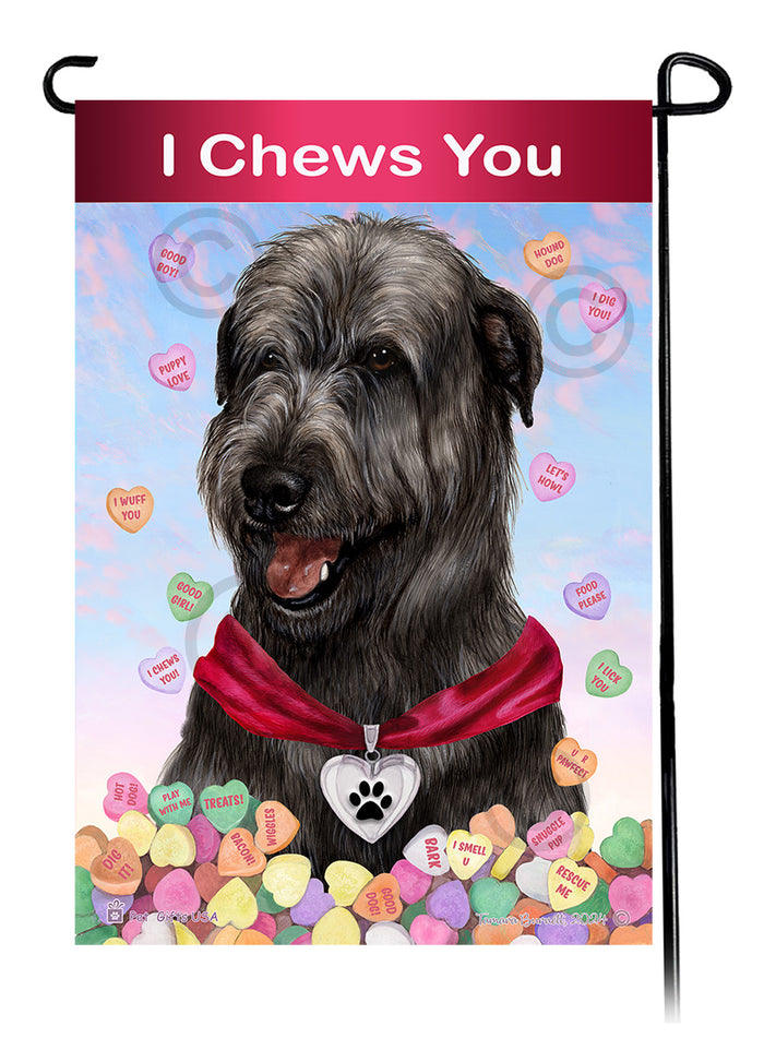 Irish Wolfhound Valentine Sweetheart Garden Flags