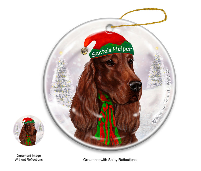 Irish Setter - Santa's Helper Ornament