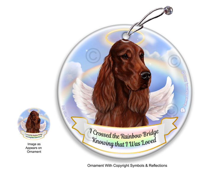 Irish Setter Rainbow Bridge Memorial Ornament