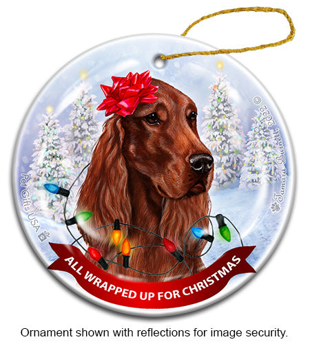 Irish Setter All Wrapped Up Ornament