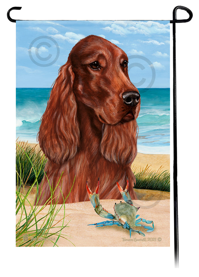 Irish Setter Summer Flowers Garden Flag