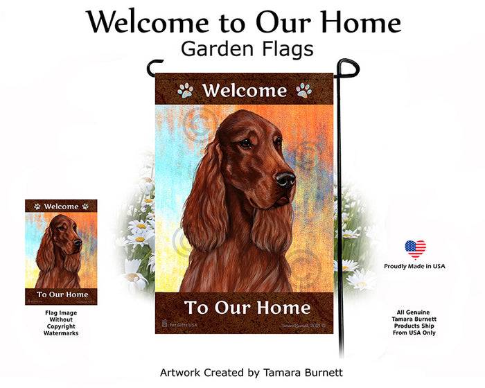 Irish Setter Welcome To Our Home Garden Flags