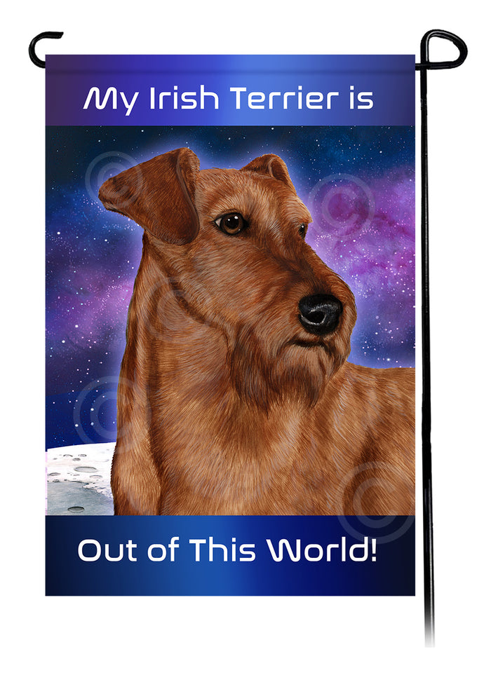 Irish Terrier Out Of This World Garden Flags