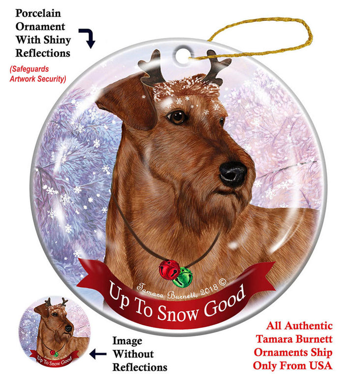 Irish Terrier Wheaten - Up To Snow Good Ornament