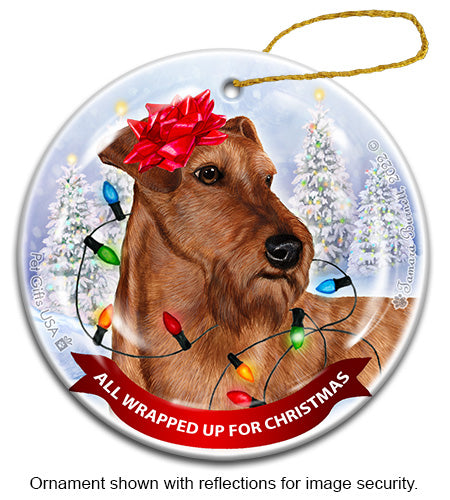 Irish Terrier Wheaten All Wrapped Up Ornament