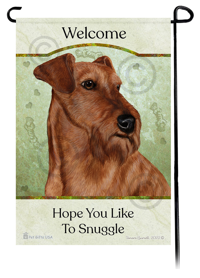 Irish Terrier Hope You Like To Snuggle Garden Flags