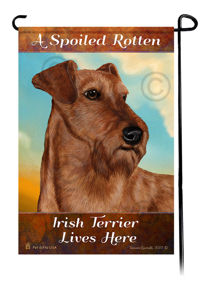 Irish Terrier Spoiled Rotten Garden Flags