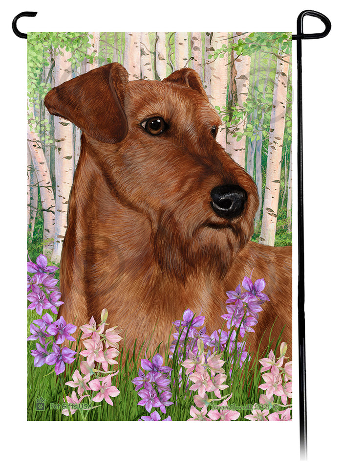 Irish Terrier Spring Flowers Garden Flags