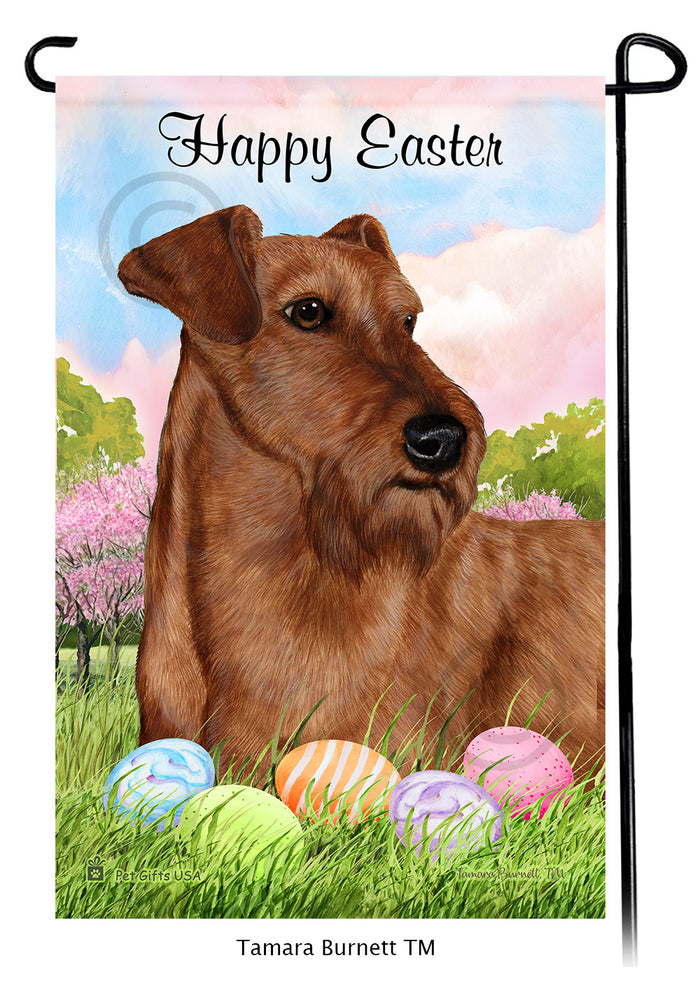 Irish Terrier Happy Easter Garden Flags