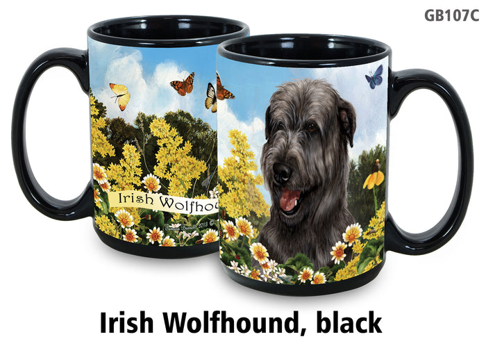 Irish Wolfhound Black - Garden Party Fun Mug 15 oz