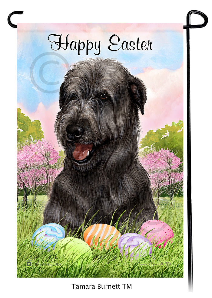 Irish Wolfhound Happy Easter Garden Flags