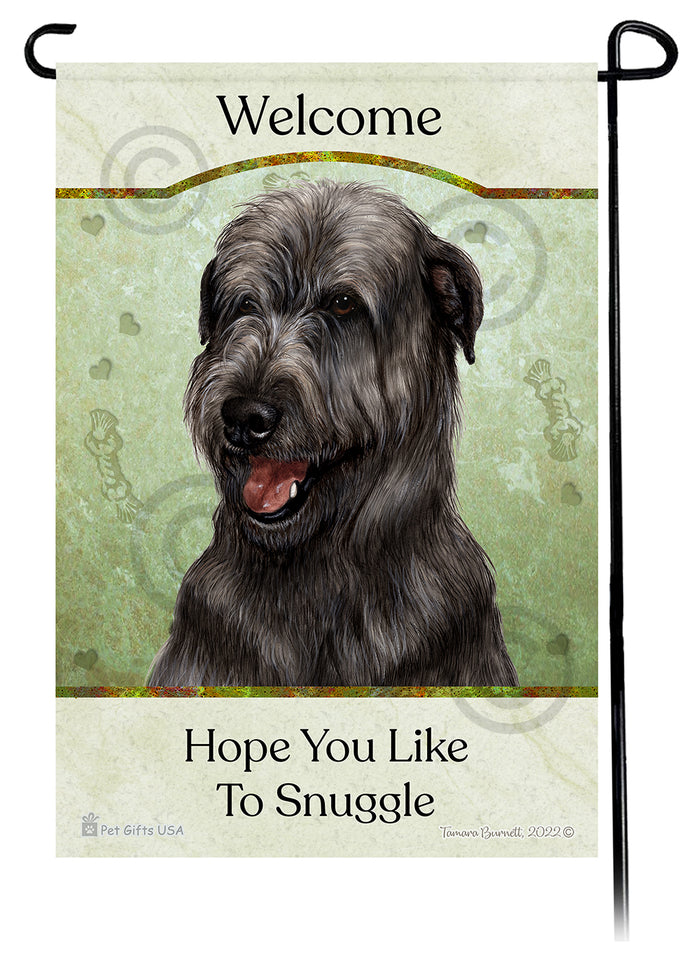 Irish Wolfhound Hope You Like To Snuggle Garden Flags