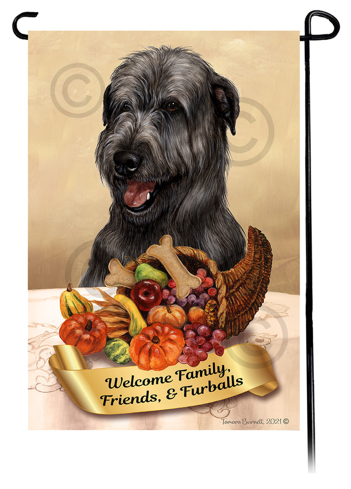 Irish Wolfhound Thanksgiving Garden Flags