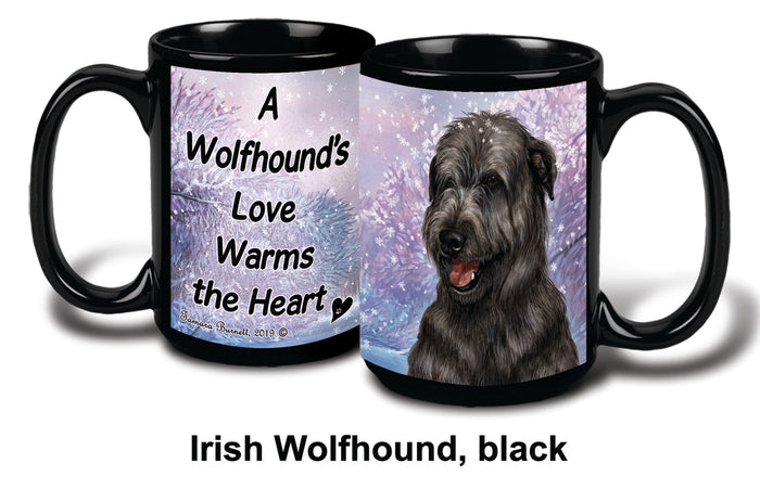 Irish Wolfhound Black Winter Mug 15 oz