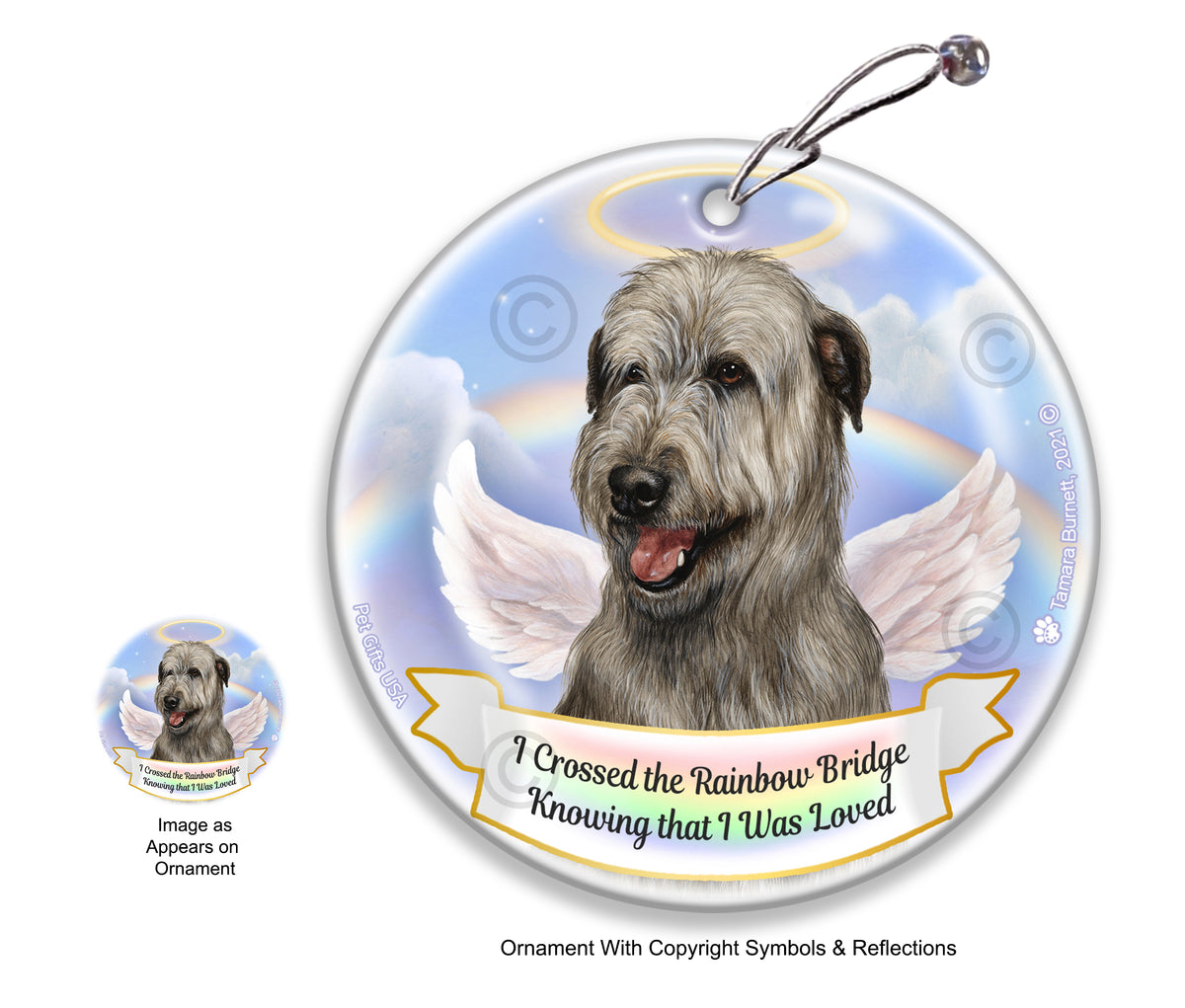 Irish Wolfhound Rainbow Bridge Memorial Ornament