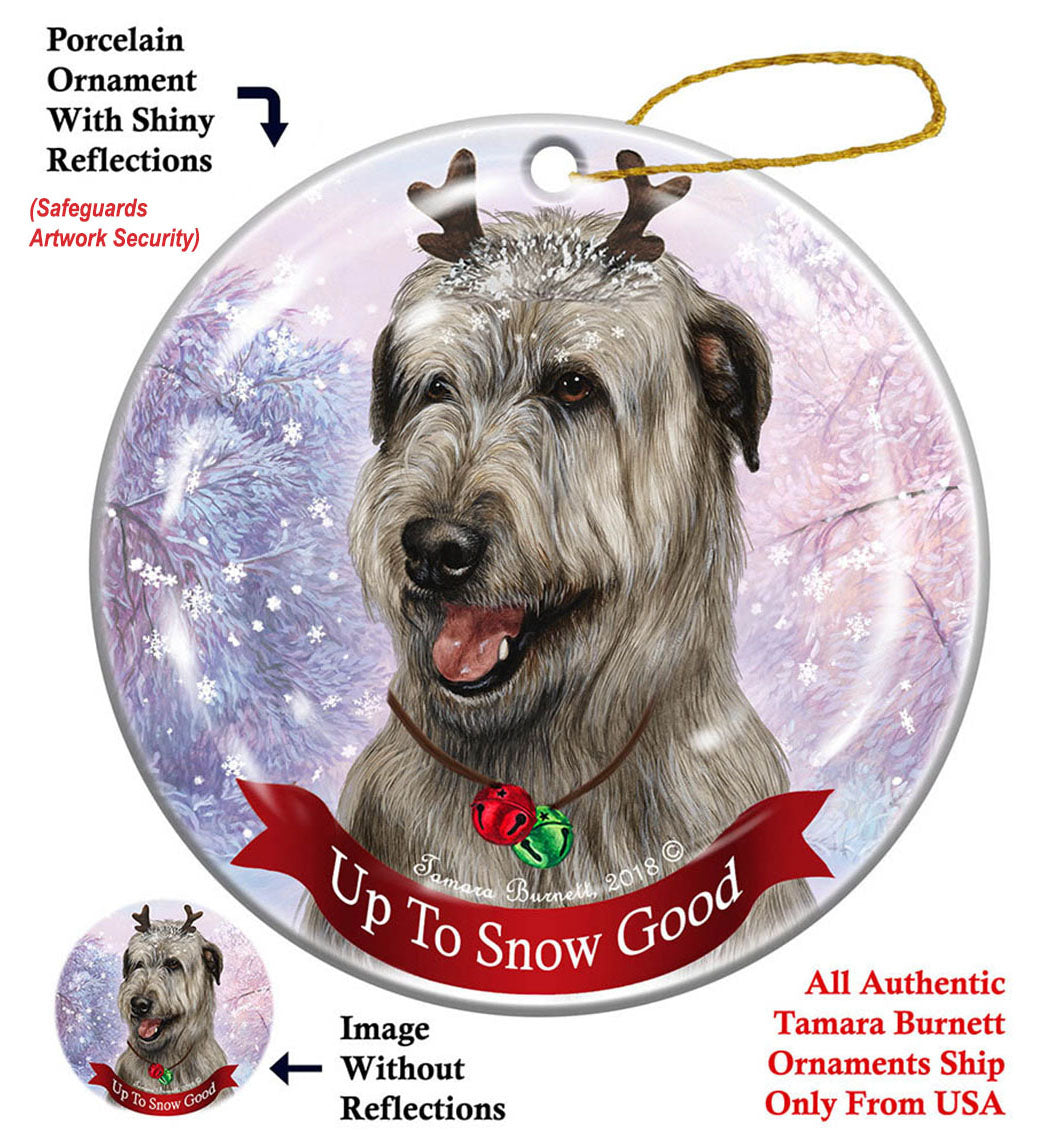 Irish Wolfhound - Up To Snow Good Ornament