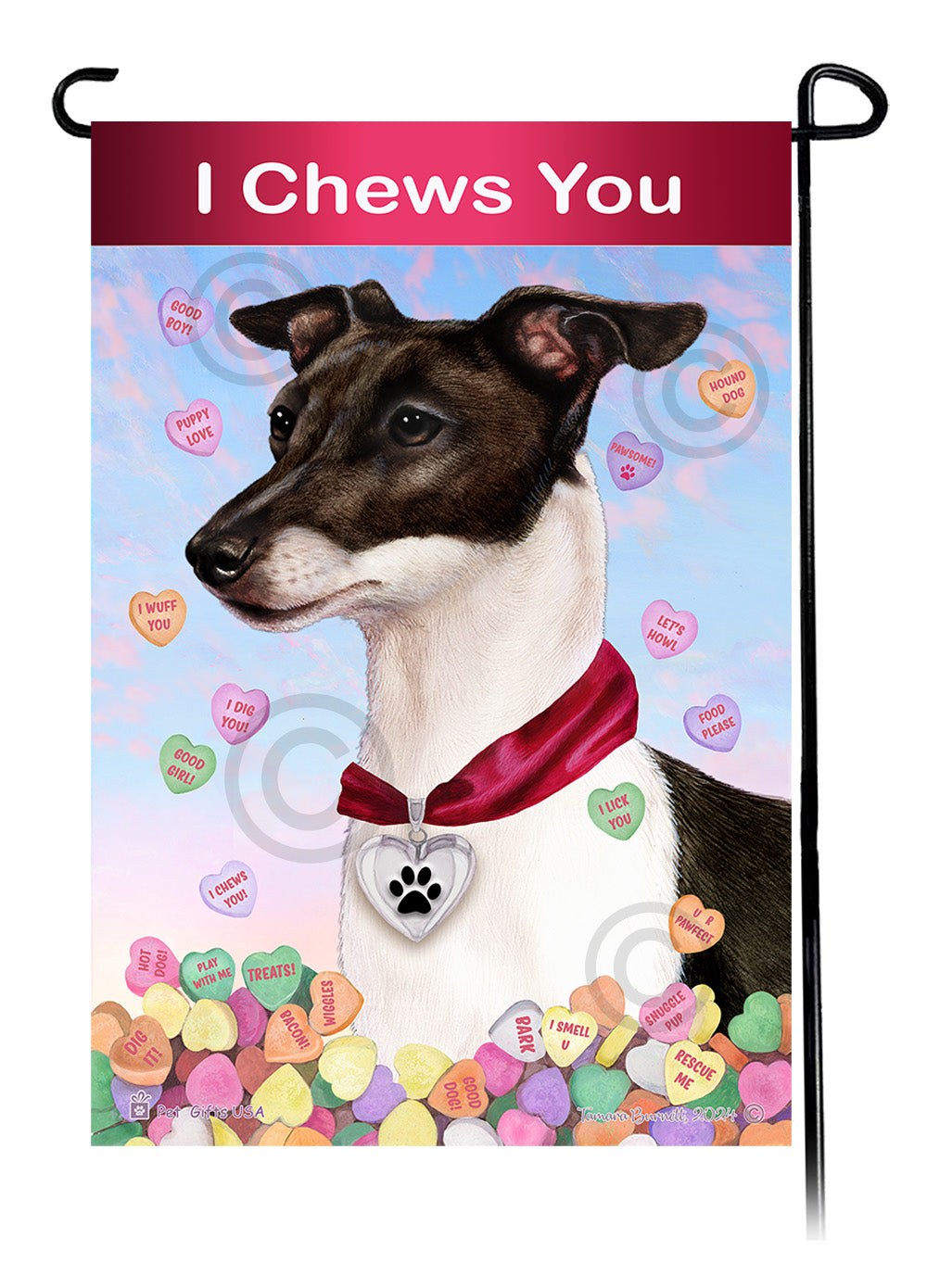 Italian Greyhound Valentine Sweetheart Garden Flags