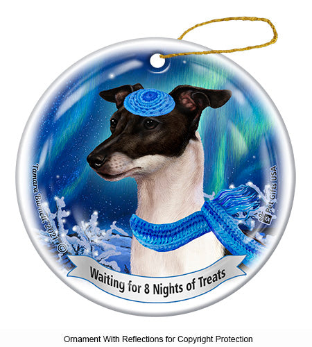 Italian Greyhound Black and White Ornament
