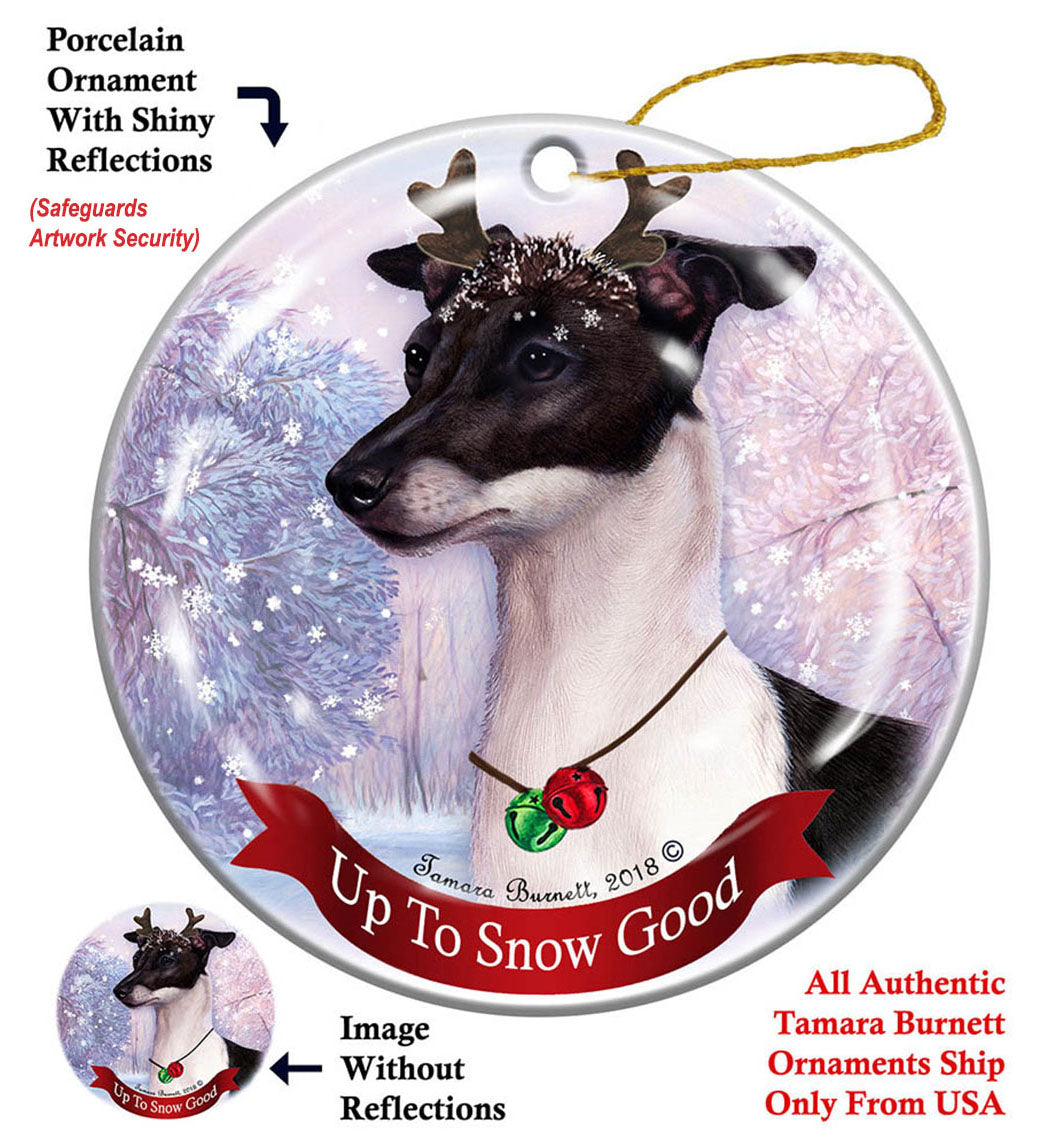 Italian Greyhound Black and White Ornament