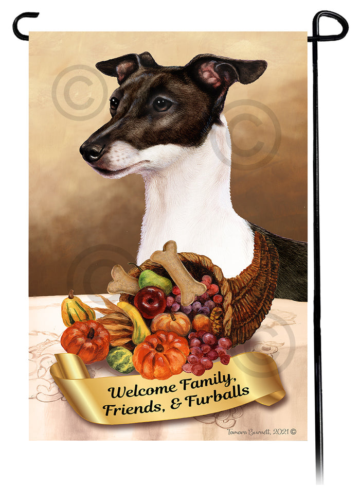 Greyhound Thanksgiving Garden Flags