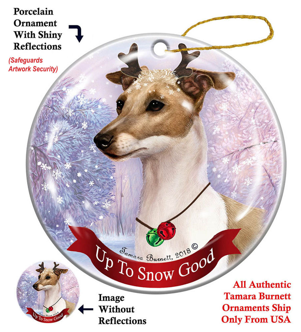 Italian Greyhound Fawn and White Ornament