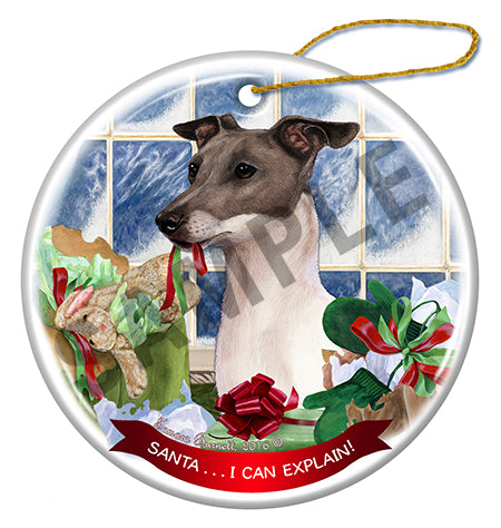 Italian Greyhound - Santa I Can Explain Ornament