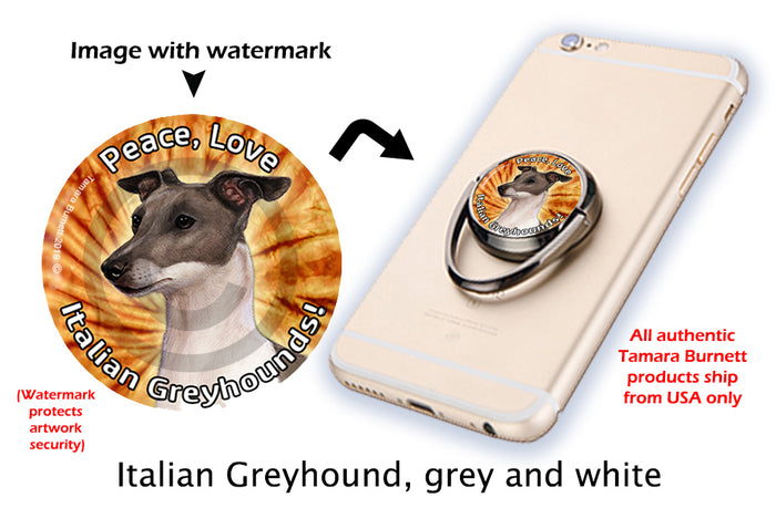 Italian Greyhound Blue and White Phone Stand