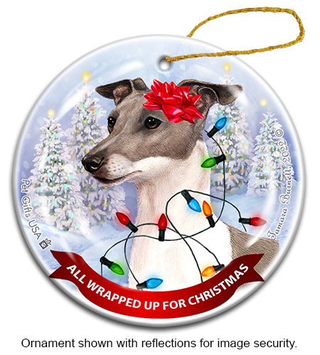 Italian Greyhound All Wrapped Up Ornament