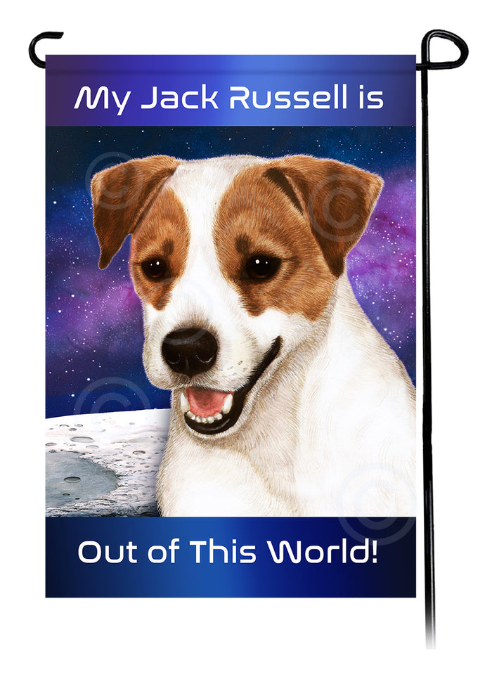 Jack Russell Terrier Out Of This World Garden Flags