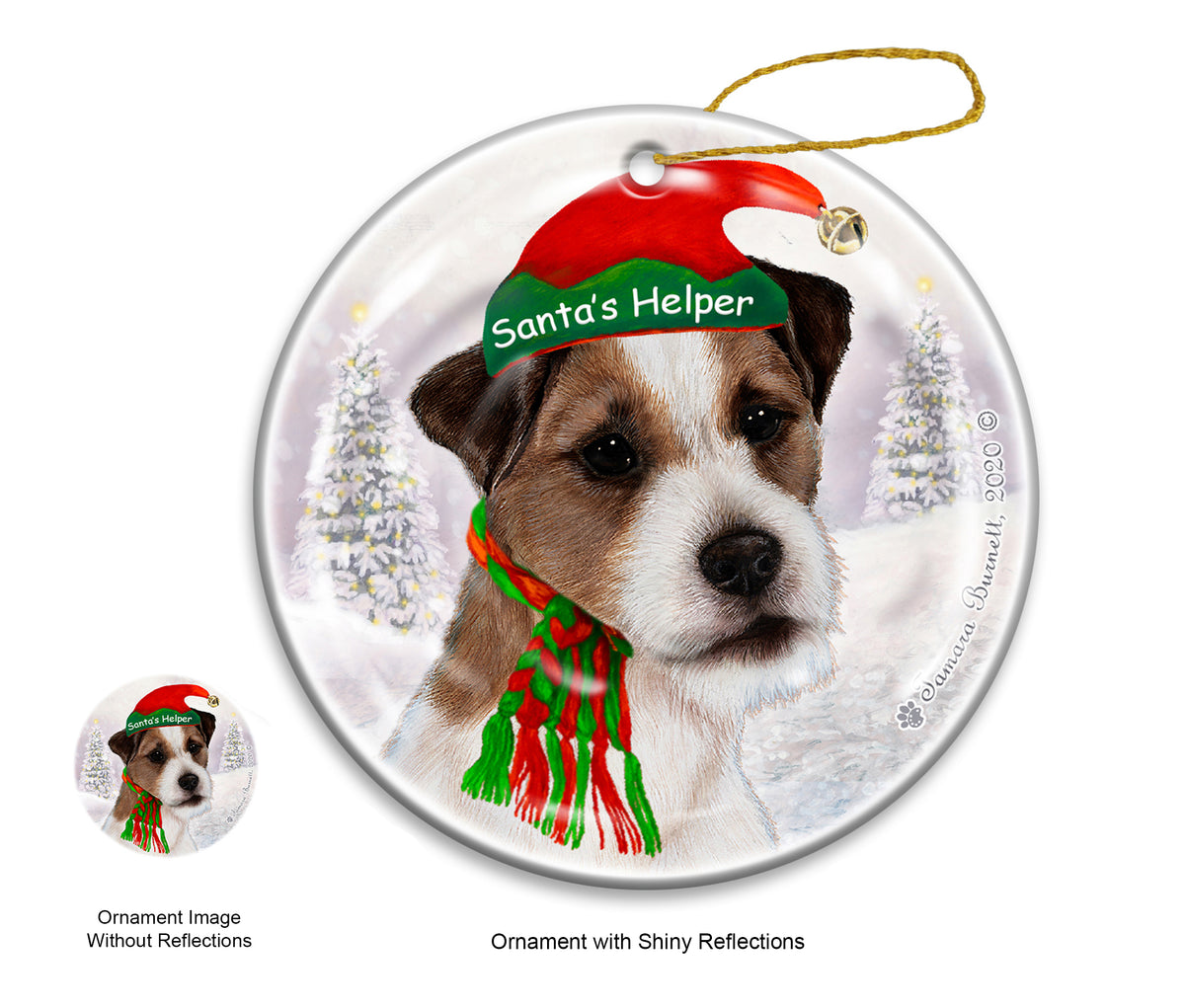 Jack Russell WH Tri Ornament