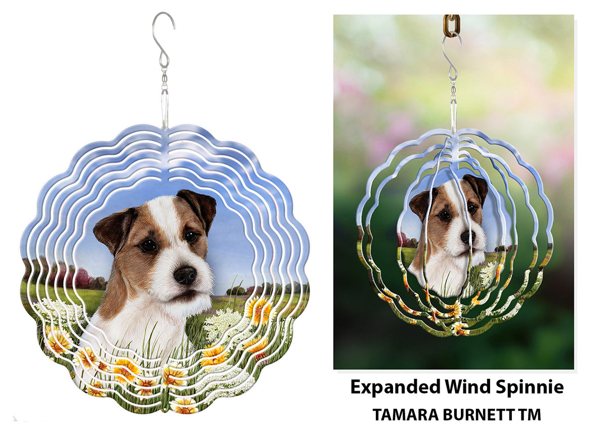 Wire-Haired Jack Russell Terrier Tri Wind Spinner