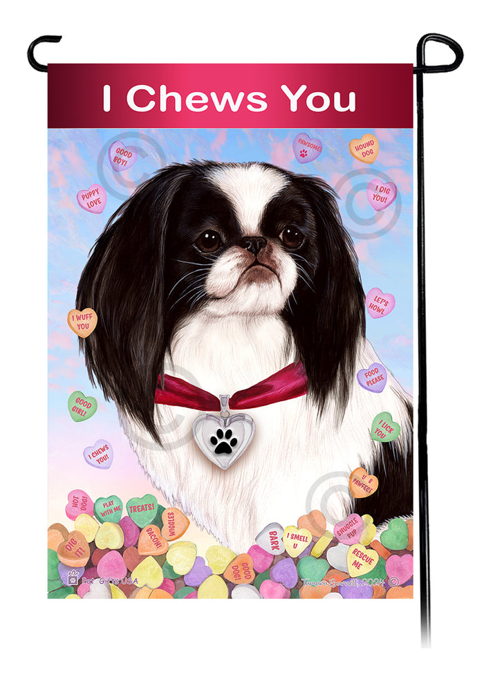 Japanese Chin Valentine Sweetheart Garden Flags