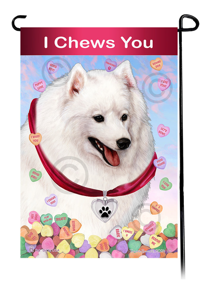 Japanese Spitz Valentine Sweetheart Garden Flags