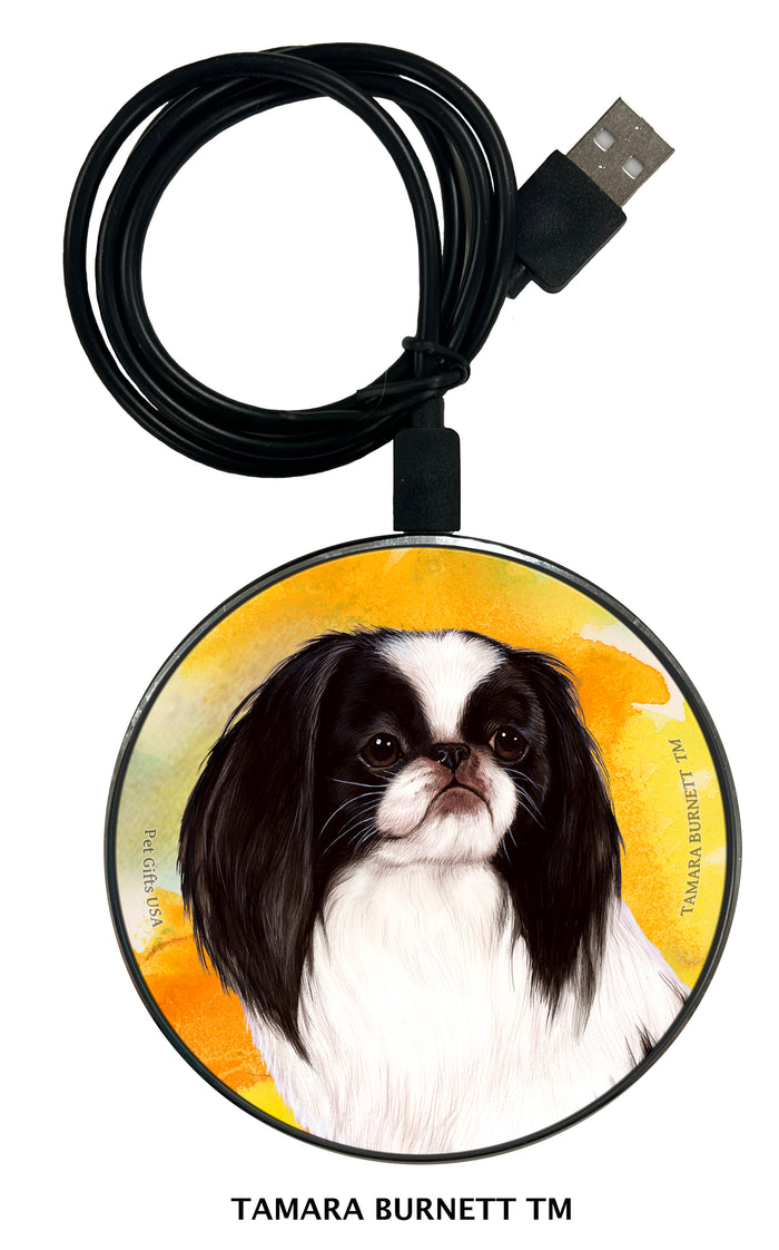 Japanese Chin Black and White Zoomies Wireless Charger