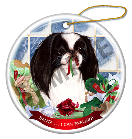 Japanese Chin - Santa I Can Explain Ornament