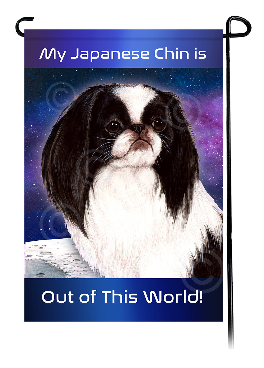 Japanese Chin Out Of This World Garden Flags