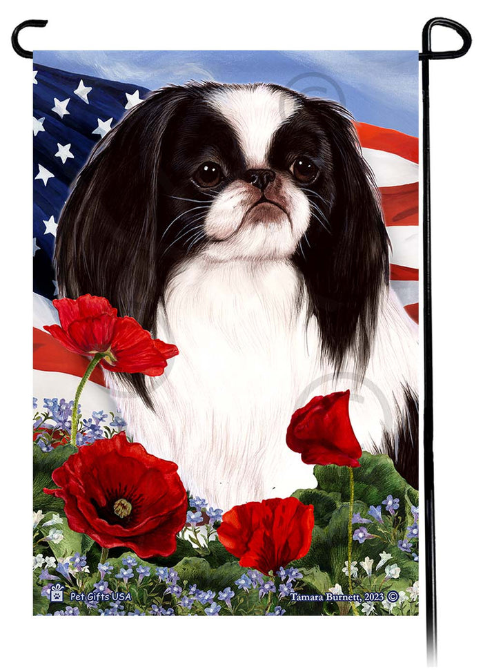 Japanese Chin Patriotic Flowers Garden Flags