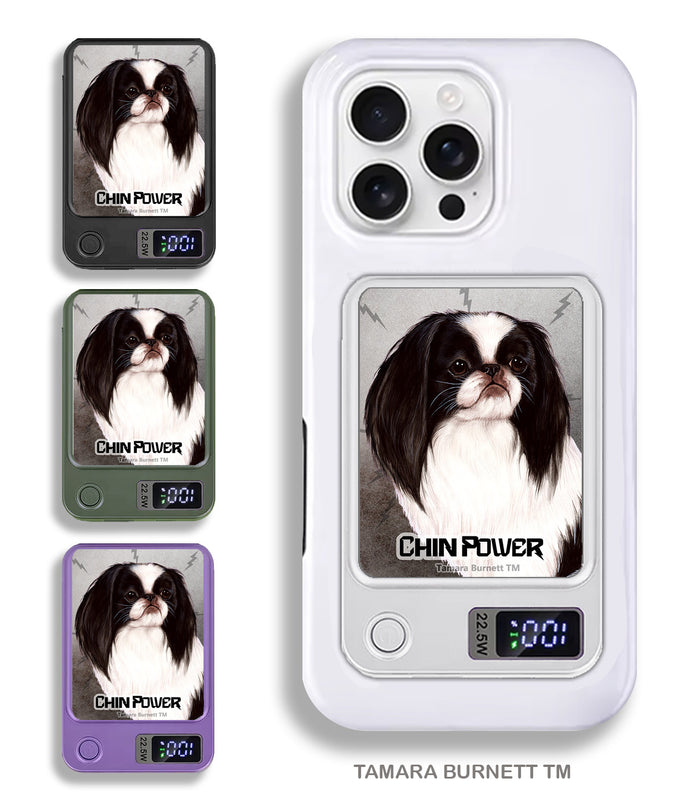 Japanese Chin Black and White Phone Bank Wireless Charger