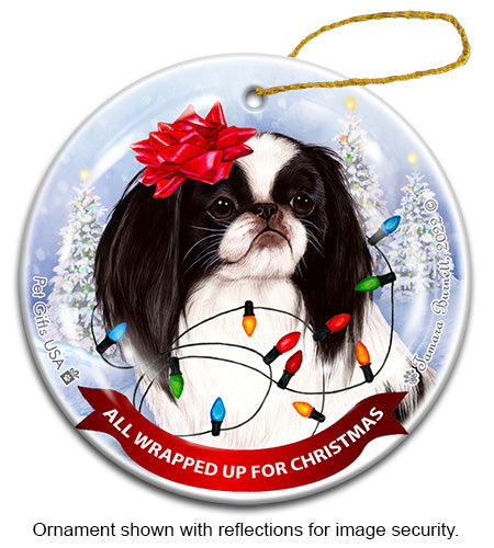 Japanese Chin All Wrapped Up Ornament