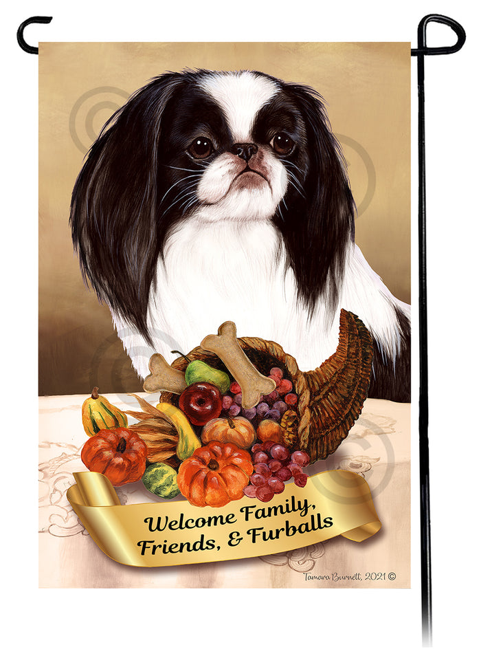 Japanese Chin Thanksgiving Garden Flags