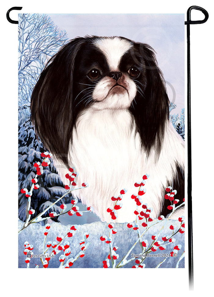 Japanese Chin Winterberries Garden Flags