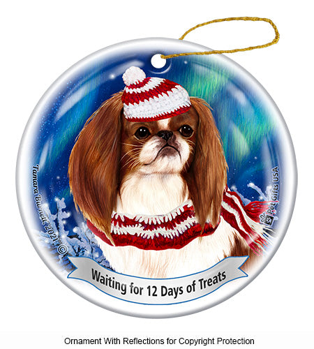 Japanese Chin Red and White Ornament