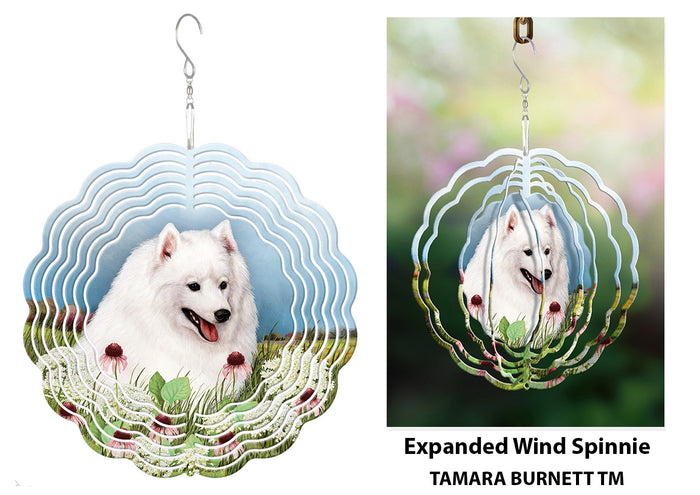 Japanese Spitz White Wind Spinner