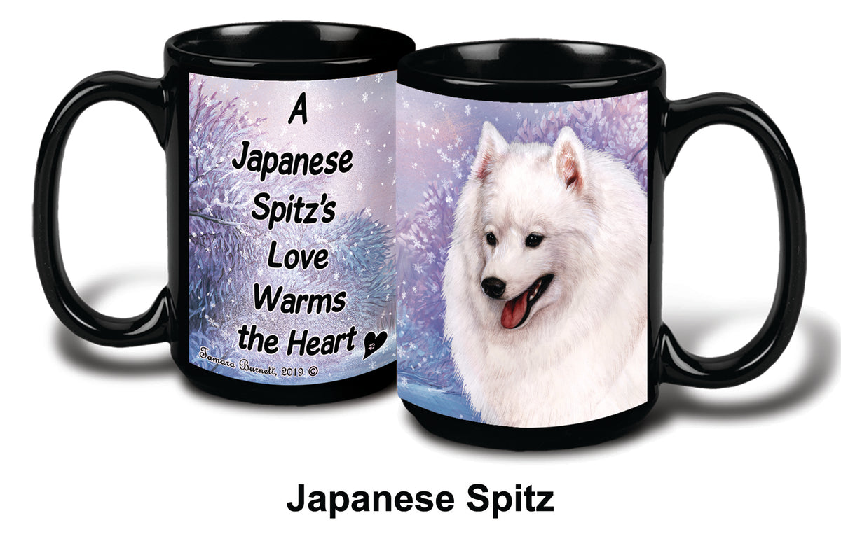 Japanese Spitz White Winter Mug 15 oz