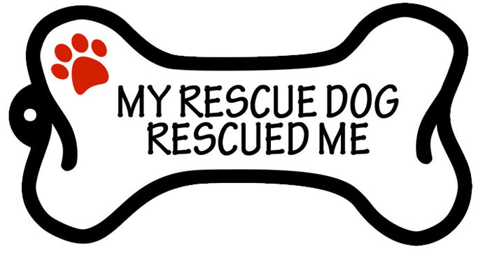 My Rescue Dog Rescued Me - Bone Keychain