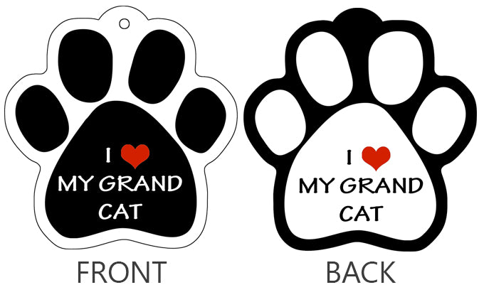 I (HEART) My Grand Cat - Paw Keychain