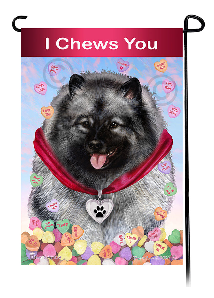 Keeshond Valentine Sweetheart Garden Flags