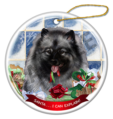 Keeshond - Santa I Can Explain Ornament
