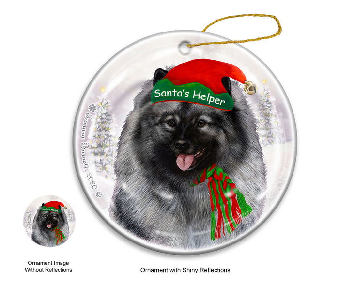 Keeshond - Santa's Helper Ornament